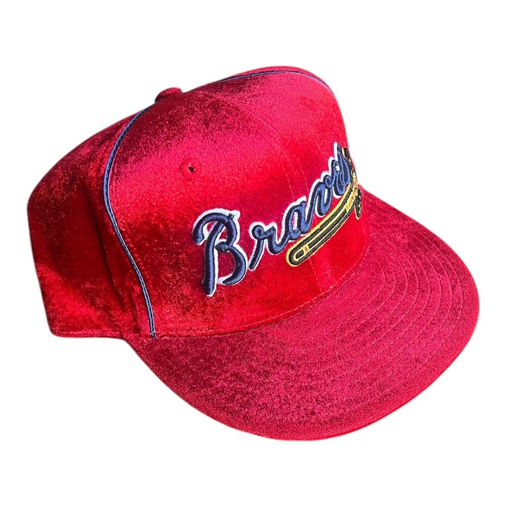 American Needle Atlanta Braves Velour Velvet 7-5/8 Fitted Cooperstown Collection